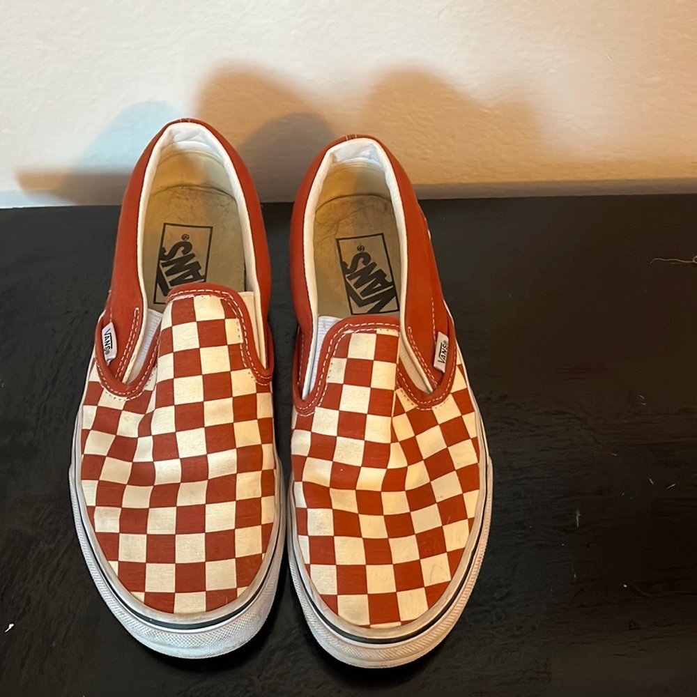 Checkered Red Slip on Vans